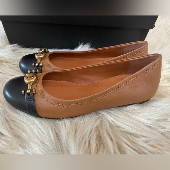 Brand New COACH Leila Flats - Saddle Brown and Black - Size 5B - Picture 8 of 9